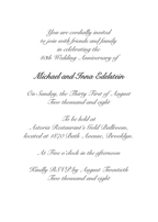 Fortieth Wedding Anniversary Party Invitation